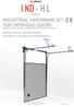 I ND - H L INDUSTRIAL HARDWARE SET FOR OVERHEAD DOORS INSTALLATION / MAINTENANCE INSTRUKCJA MONTAŻU/KONSERWACJI MANUAL