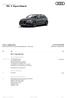 RS 3 Sportback. RS 3 Sportback. Konfigurator Audi. Cena podstawowa. Kolor nadwozia. Kolorystyka wnętrza. Kod Opis Cena PLN