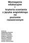 Wymagania edukacyjne i kryteria oceniania z języka angielskiego na poziomie rozszerzonym