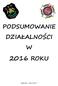 PODSUMOWANIE DZIAŁALNOŚCI W 2016 ROKU