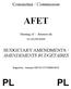 Committee / Commission AFET. Meeting of / Réunion du 01-02/09/2009 BUDGETARY AMENDMENTS / AMENDEMENTS BUDGÉTAIRES