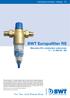 Instrukcja montażu i obsługi PL. BWT Europafilter RS. Manualny filtr z płukaniem wstecznym 3 / 4-2 (DN 20-50)