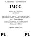Committee / Commission IMCO. Meeting of / Réunion du 06/09/2012. BUDGETARY AMENDMENTS (2013 Procedure) AMENDEMENTS BUDGÉTAIRES (Procédure 2013)