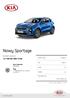 Nowy Sportage zł. 1.6 T-GDi 7DCT 2WD 177 KM BUSINESS LINE PLUS. Kolor nadwozia Blue Flame. Felgi 17 felgi aluminiowe z oponami 225/60/R17